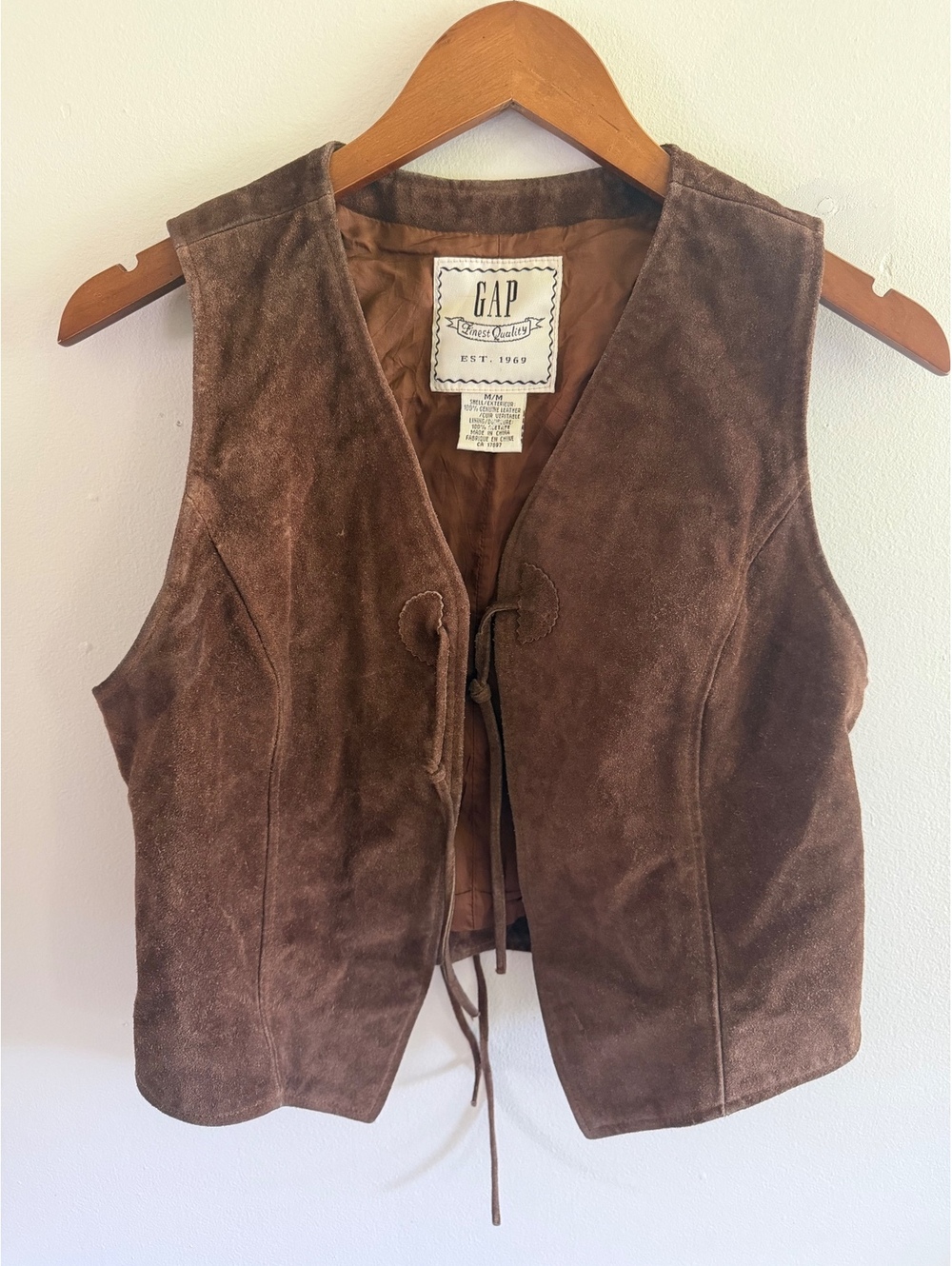 Gap Vintage Suede Leather Vest Size Medium